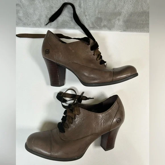 Born brown Oxford block heels - Picture 8 of 10
